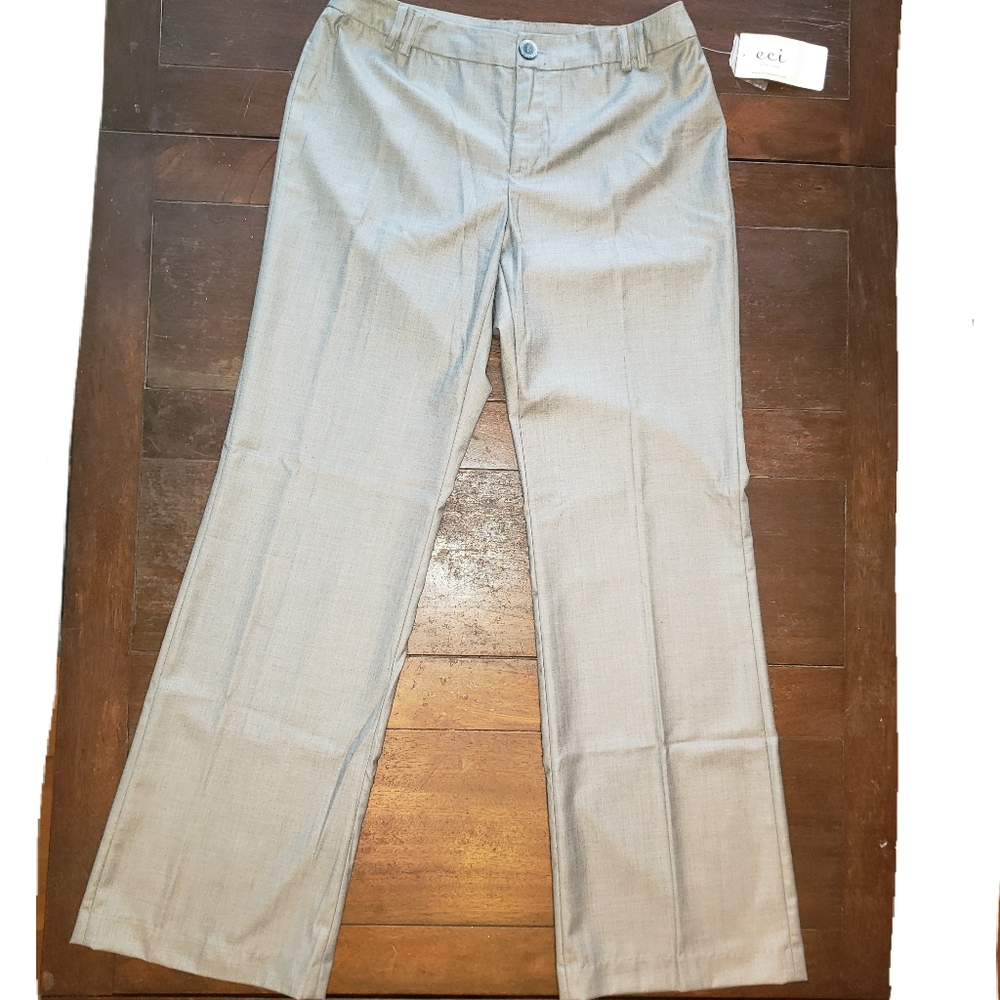 NWT ECI Bootcut Gray Dress Pants Size 8